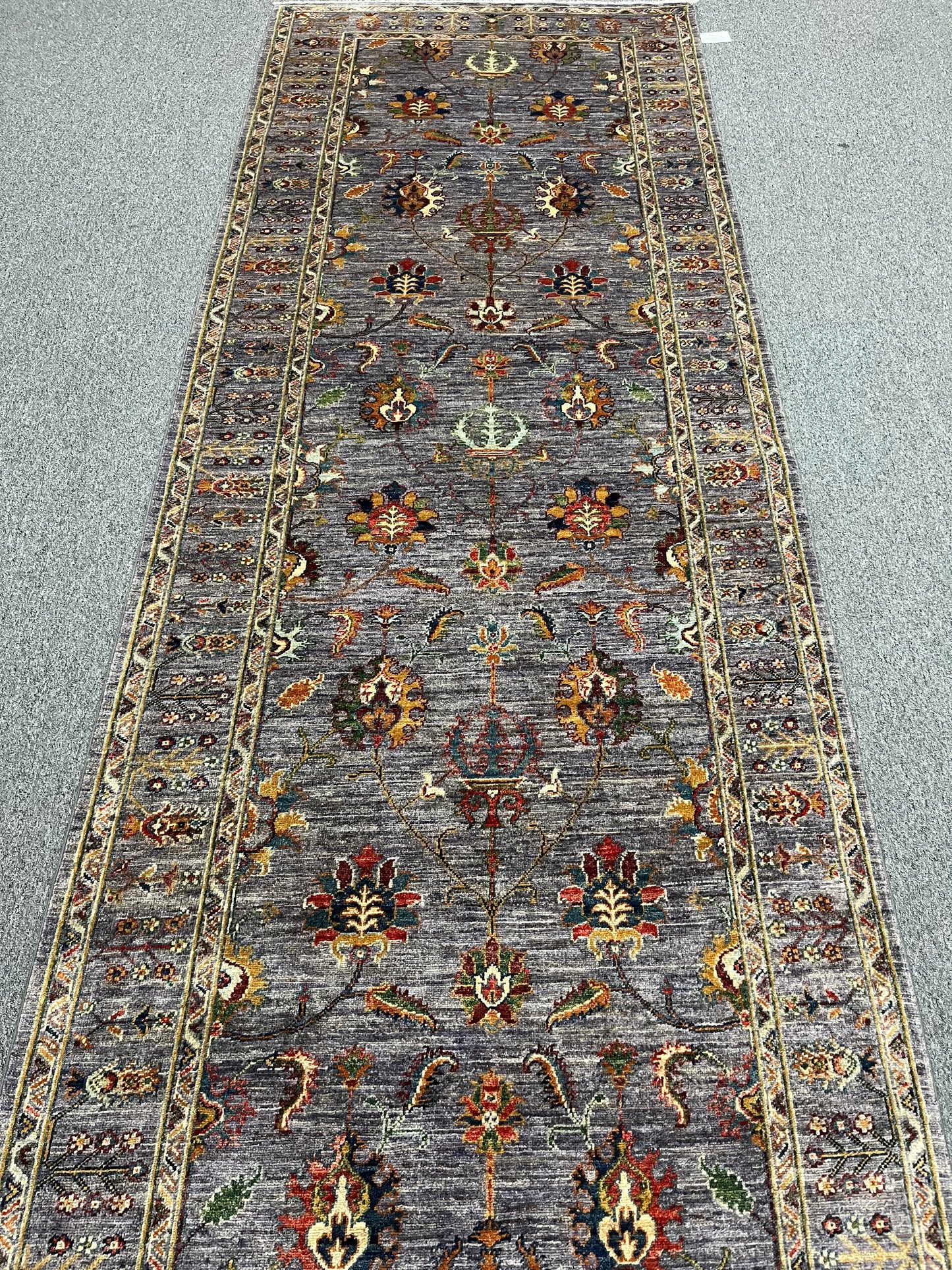 4' X 24' Mahal Lavender color Handmade Wool Rug # 14345