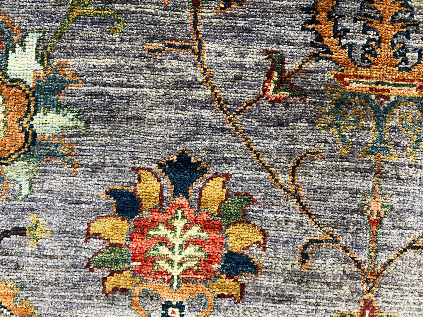 4' X 24' Mahal Lavender color Handmade Wool Rug # 14345