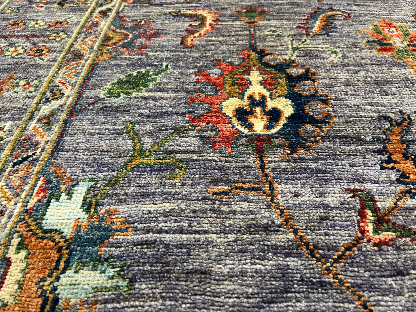 4' X 24' Mahal Lavender color Handmade Wool Rug # 14345