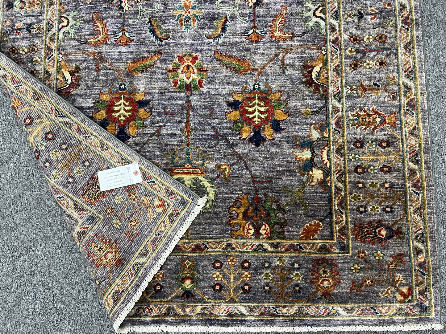 4' X 24' Mahal Lavender color Handmade Wool Rug # 14345