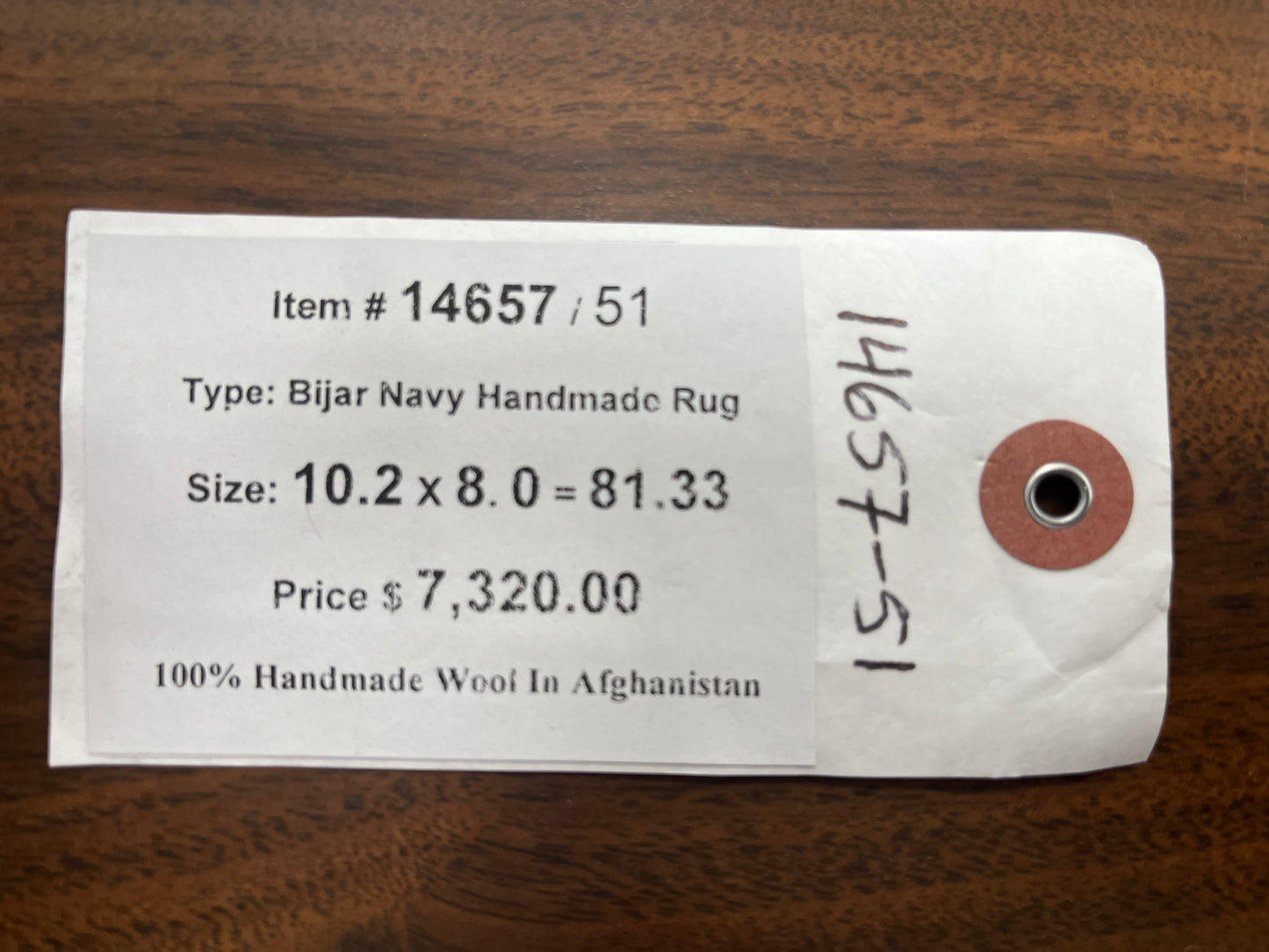 8X10 Afghan Bijer Rust/Blue Handmade Wool Rug # 14657