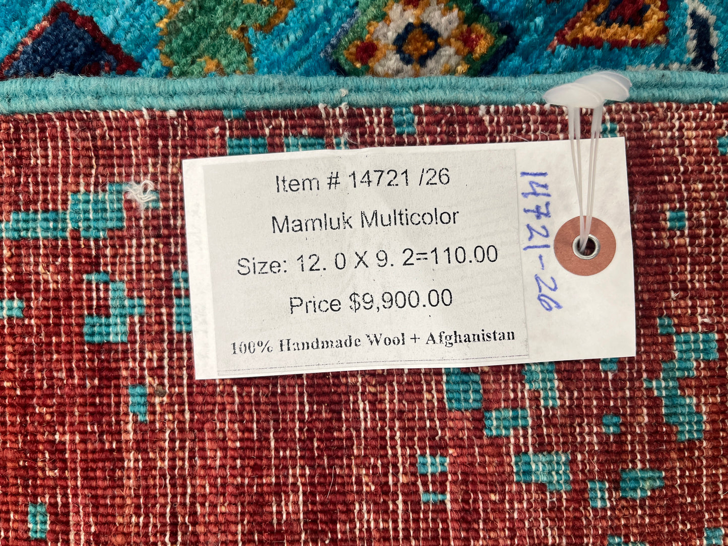 9X12 Mamluk Multicolor Abstract Handmade Wool Rug # 14721