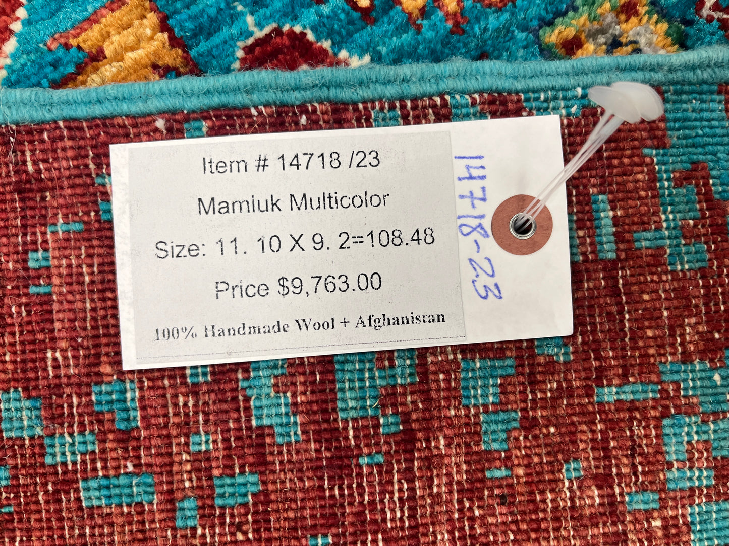 9X12 Mamluk Multicolor Abstract Handmade Wool Rug # 14718