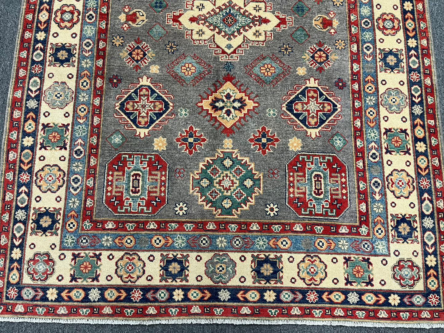 Kazak Gray 6X8 Handmade Wool Rug # 13900