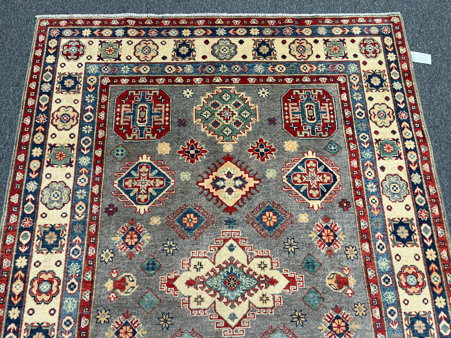 Kazak Gray 6X8 Handmade Wool Rug # 13900