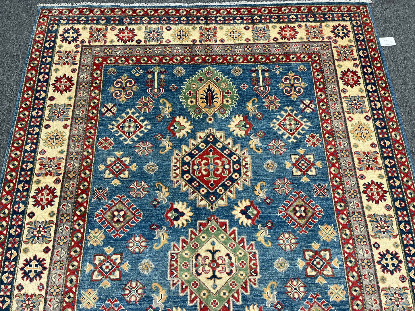 Light Blue Kazak 6X9 Handmade Wool Rug # 13906