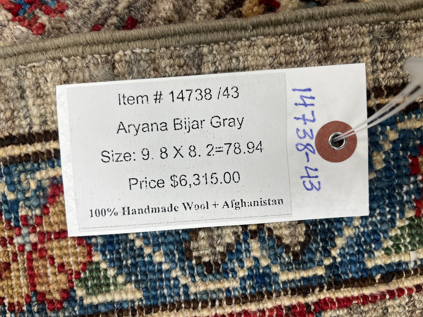 8X10 Gray Bijar Handmade Wool Rug # 14738