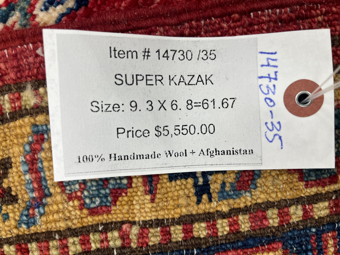 Red Super Kazak 6X9 Handmade Wool Rug # 14730