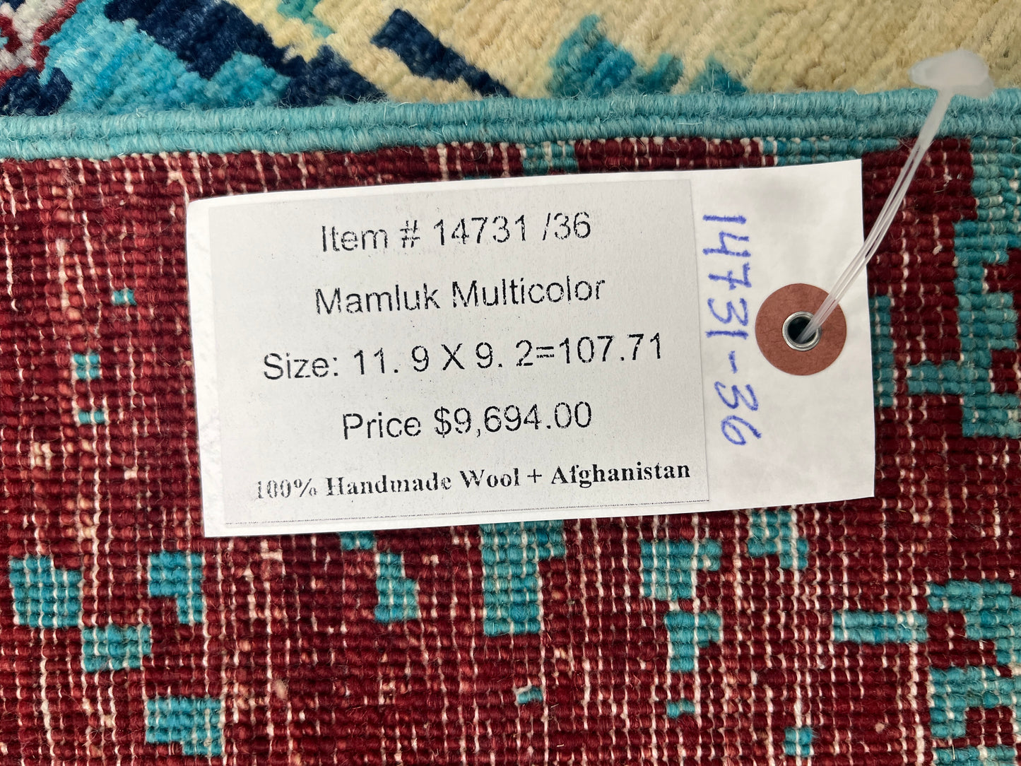 9X12 Mamluk Modern Abstract Handmade Wool Rug # 14731