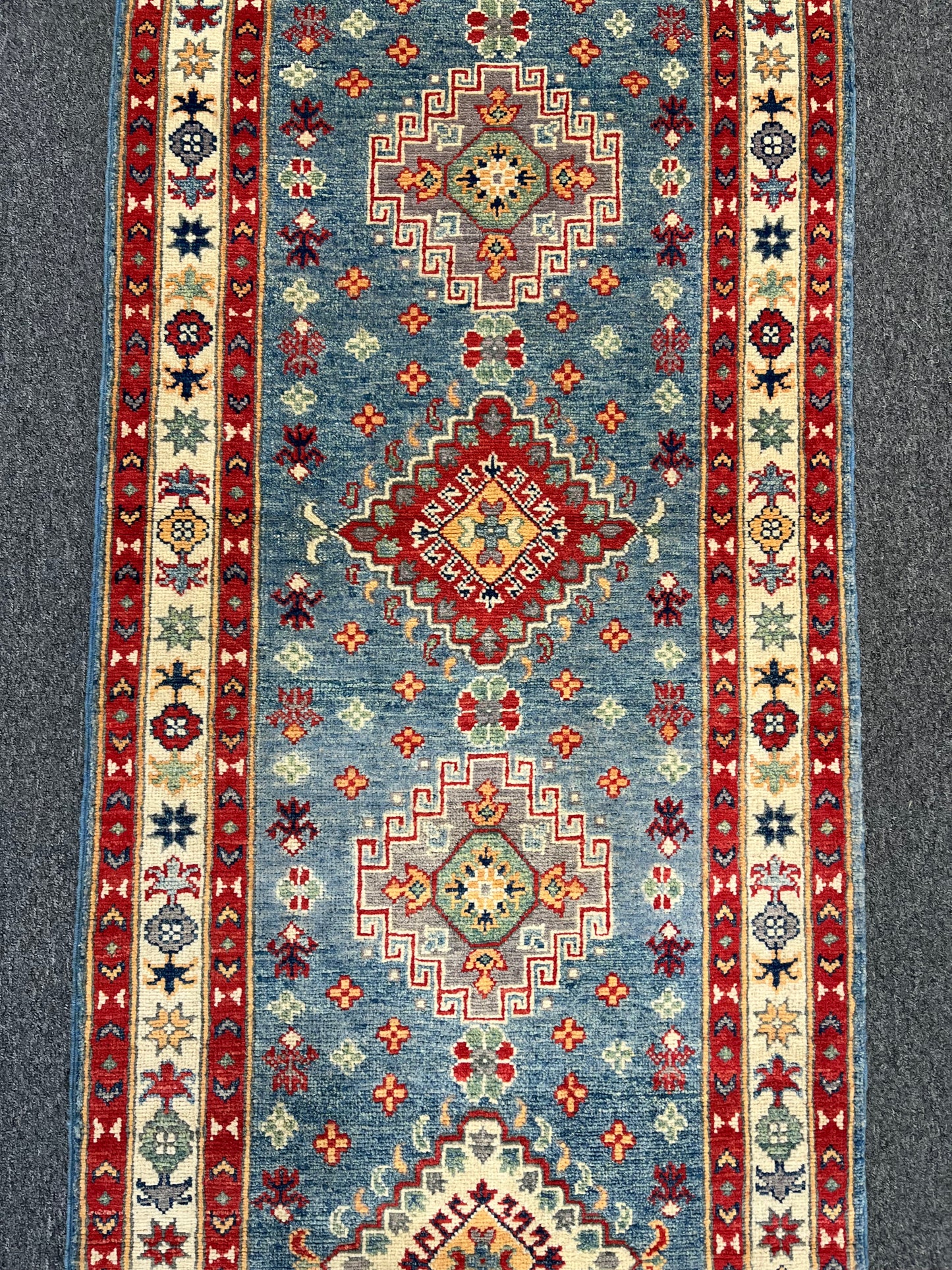 Kazak Tribal 2' 7"X10' Handmade Wool Runner # 13679