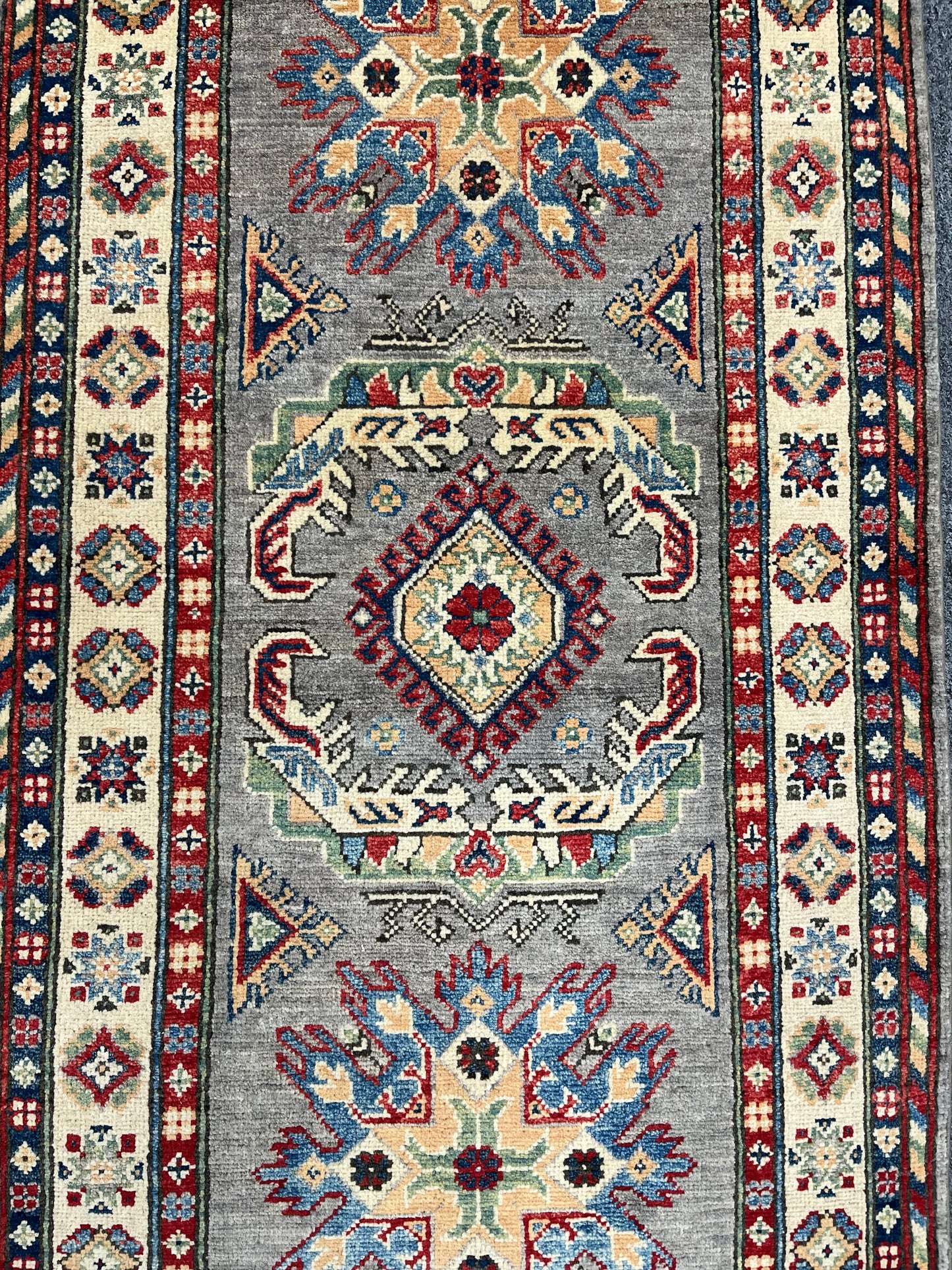 Kazak Tribal 2' 8"X7' Handmade Wool Runner Rug # 13680