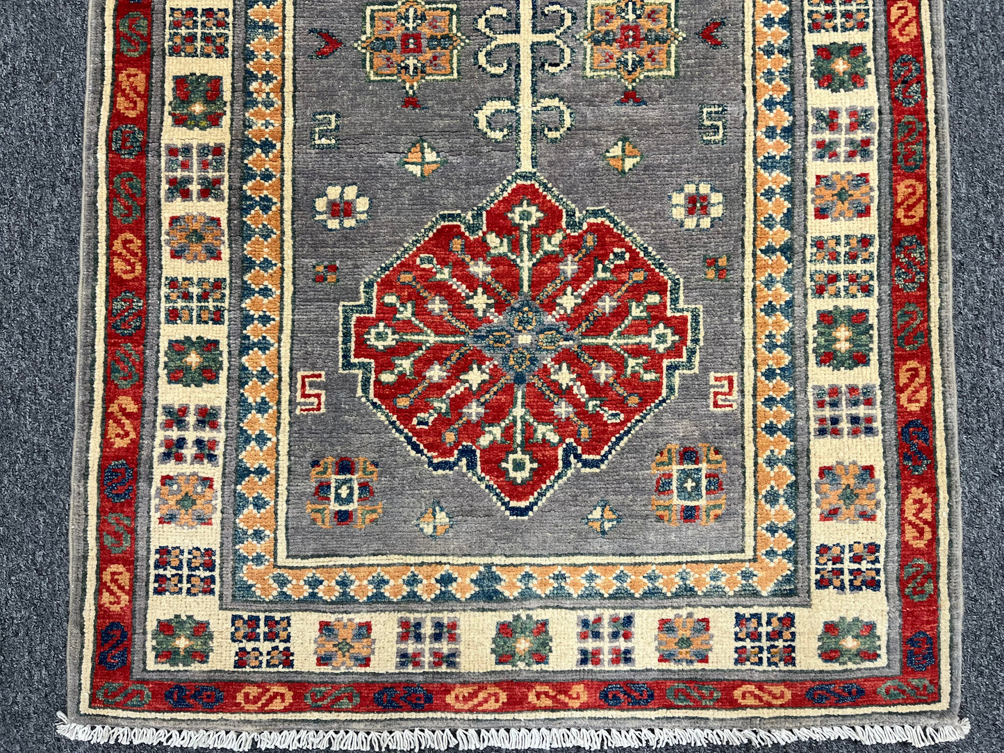 Kazak Tribal 2' 6"X7' Handmade Wool Runner Rug # 13774