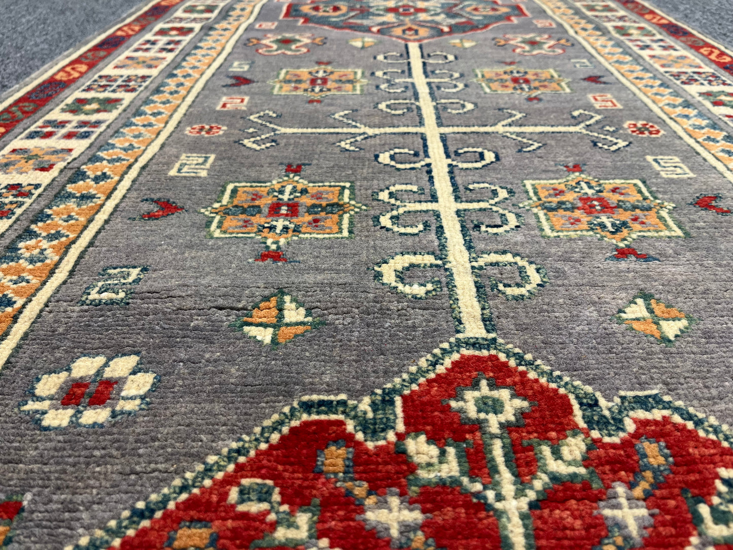 Kazak Tribal 2' 6"X7' Handmade Wool Runner Rug # 13774