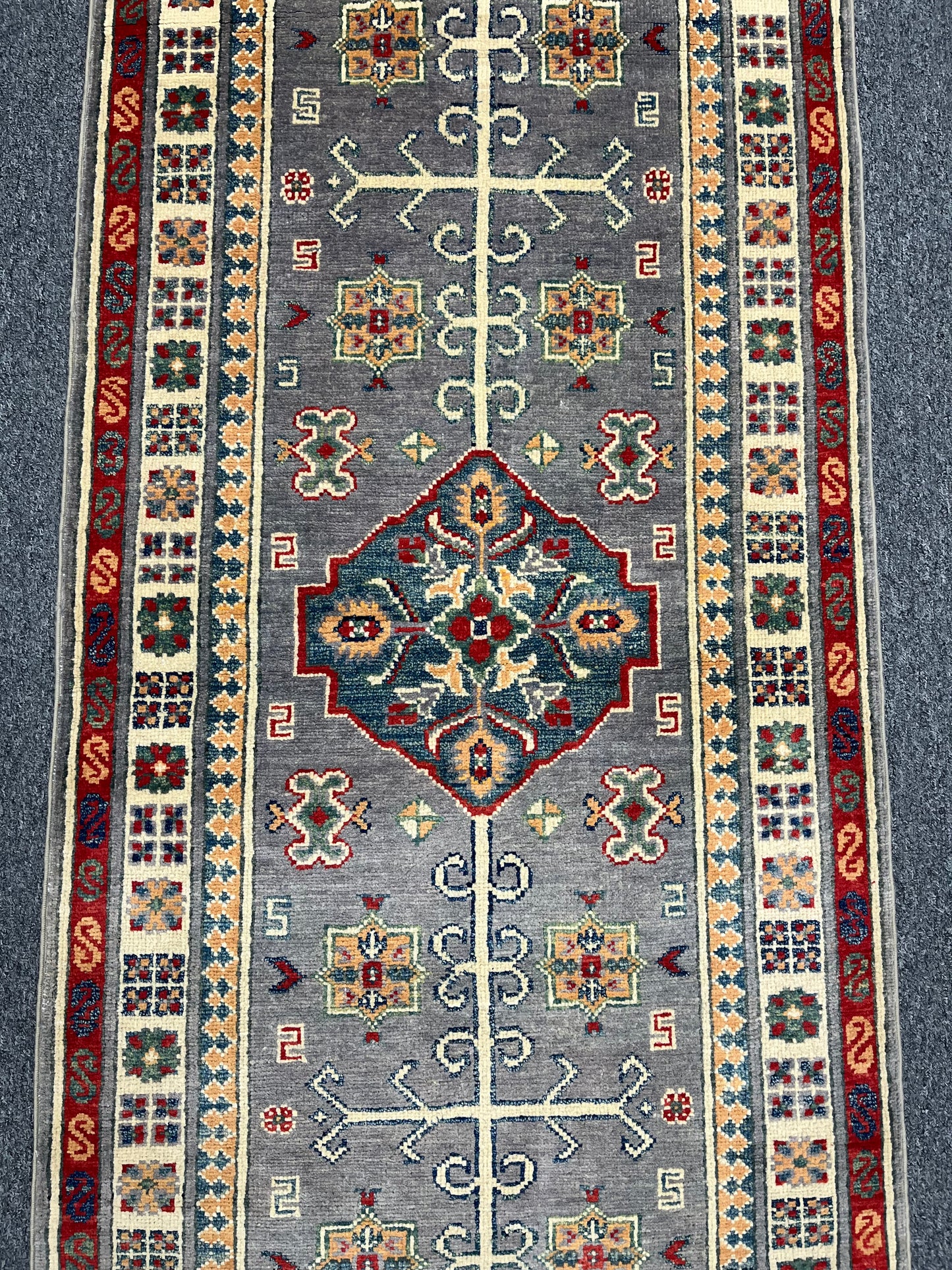 Kazak Tribal 2' 6"X7' Handmade Wool Runner Rug # 13774