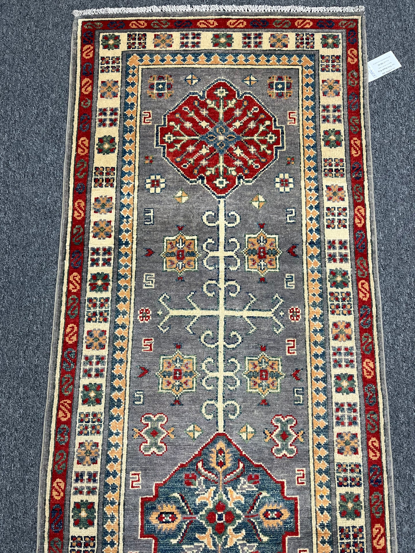 Kazak Tribal 2' 6"X7' Handmade Wool Runner Rug # 13774