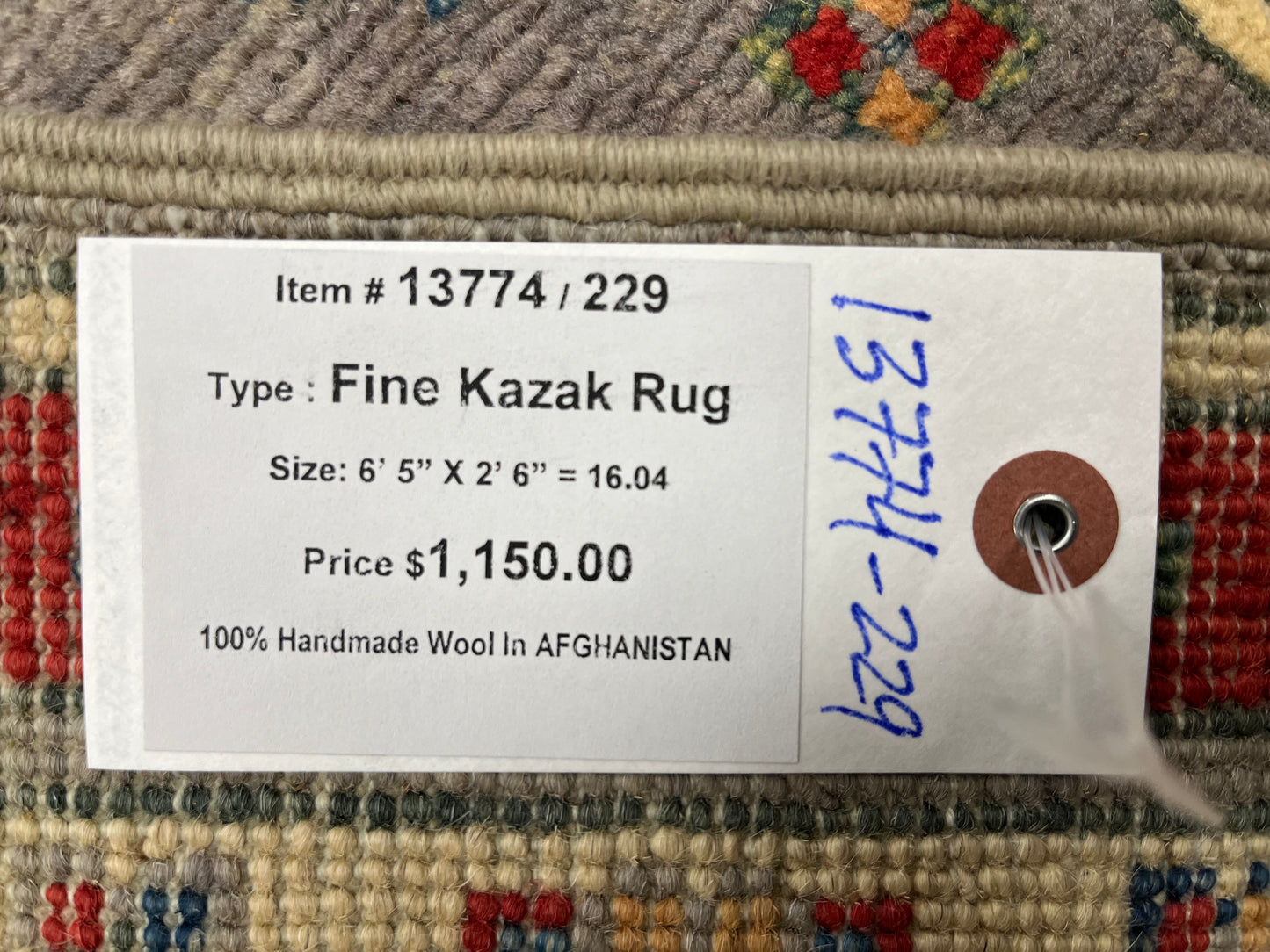 Kazak Tribal 2' 6"X7' Handmade Wool Runner Rug # 13774