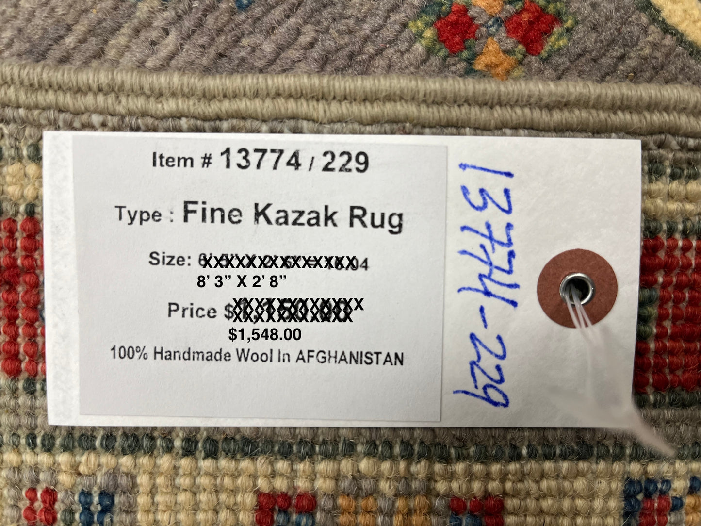 Kazak Tribal 2' 8"X8' Handmade Wool Runner Rug # 13774