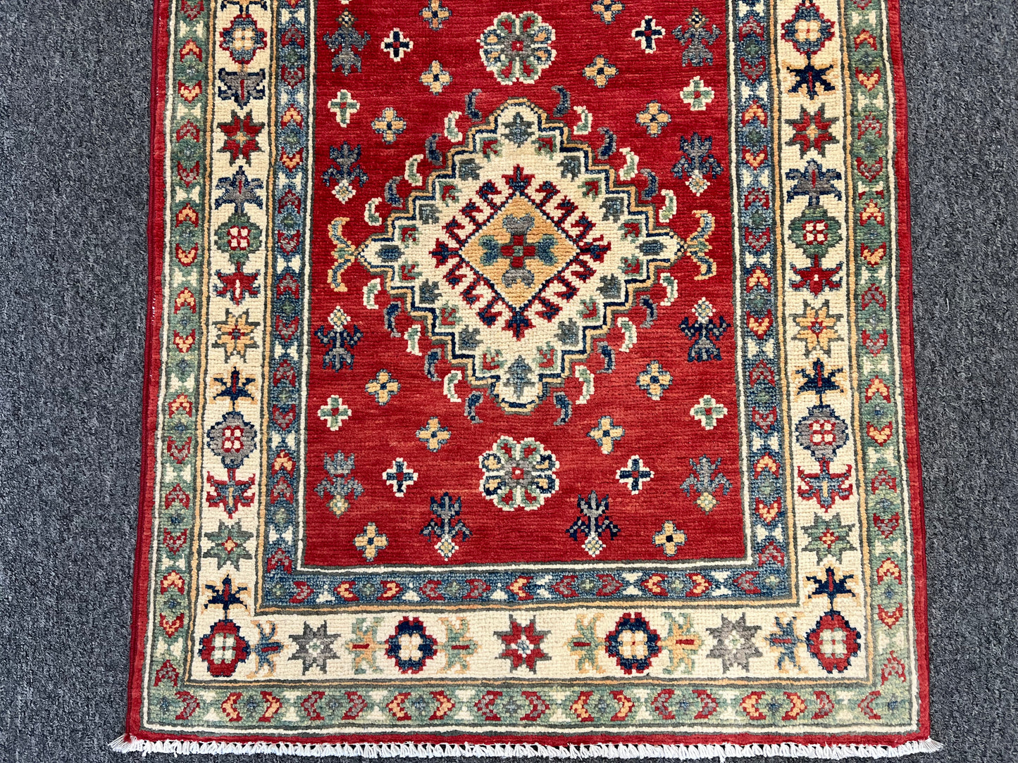 Kazak Red 2' 4"X8' Handmade Wool Runner Rug # 13687