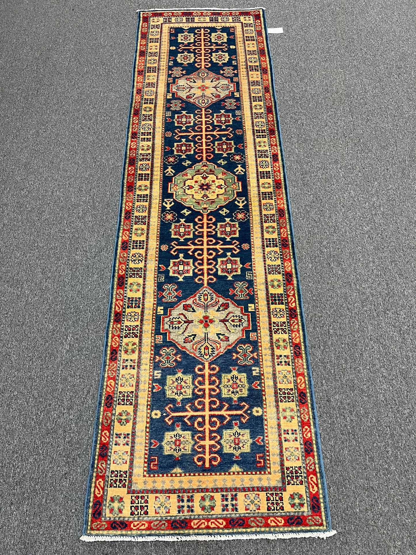 Kazak Navy 2' 9"X10' Handmade Wool Runner Rug # 13684