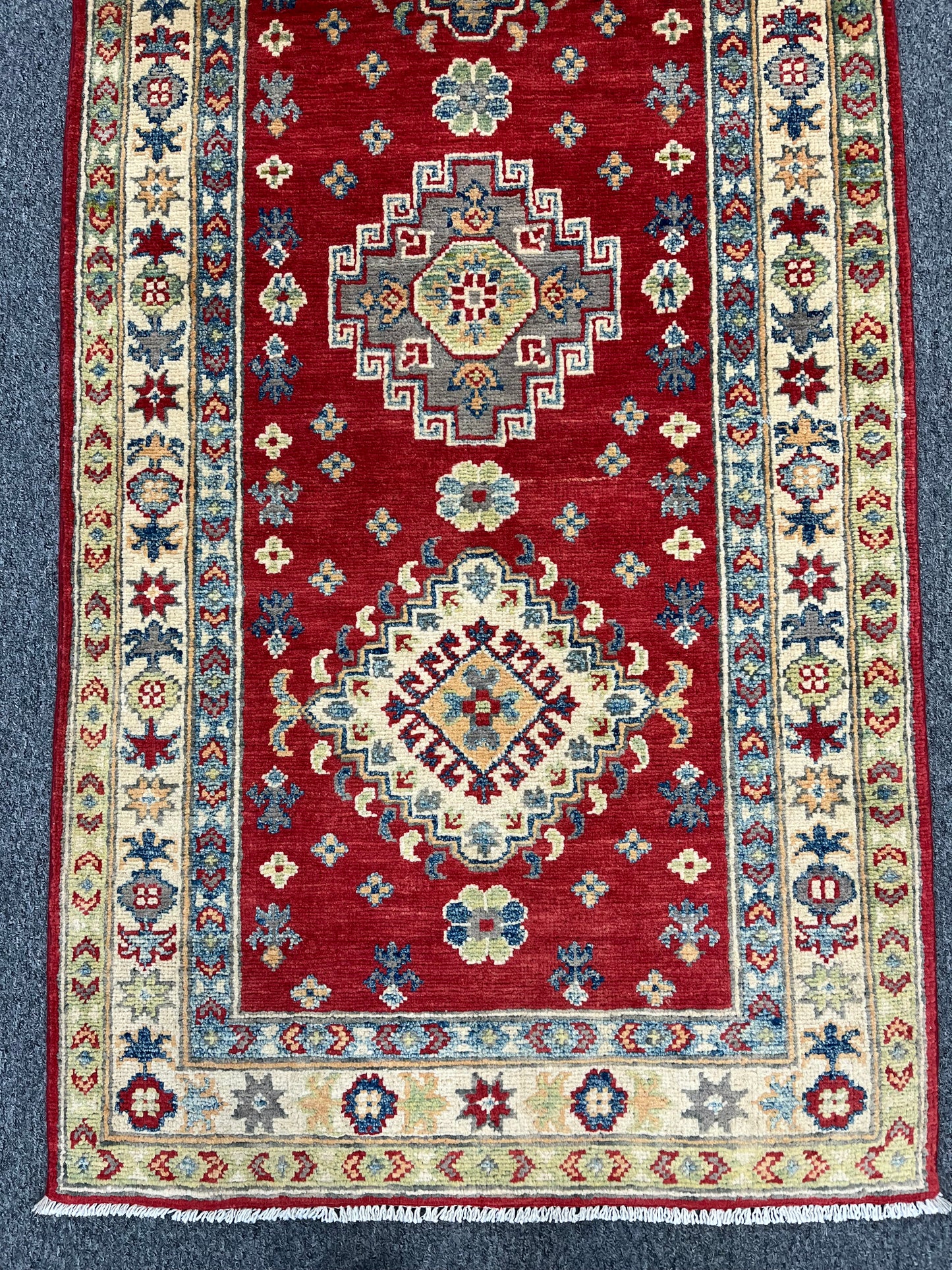 Kazak Red 2' 8"X8' Handmade Wool Runner Rug # 13623