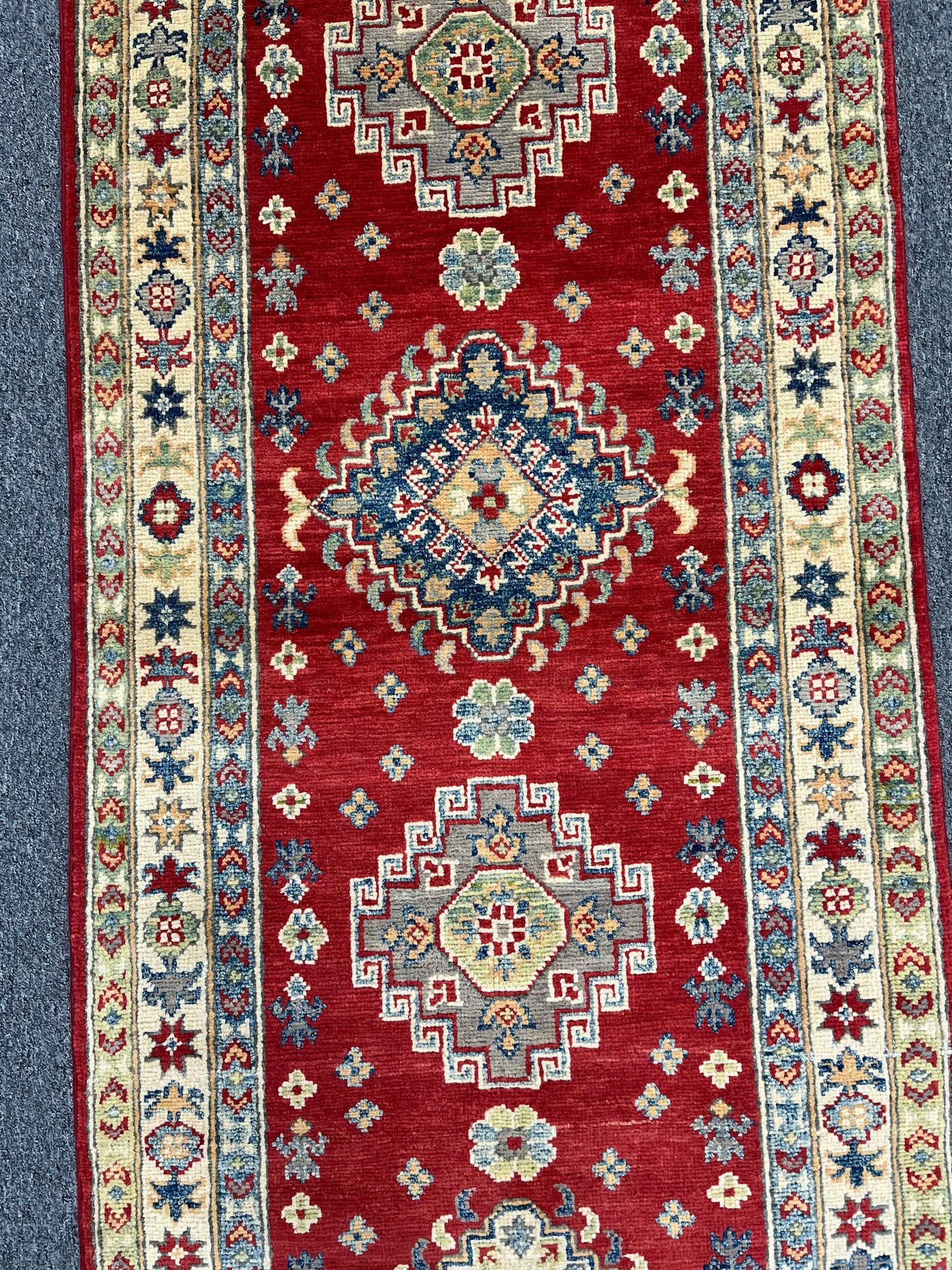 Kazak Red 2' 8"X8' Handmade Wool Runner Rug # 13623