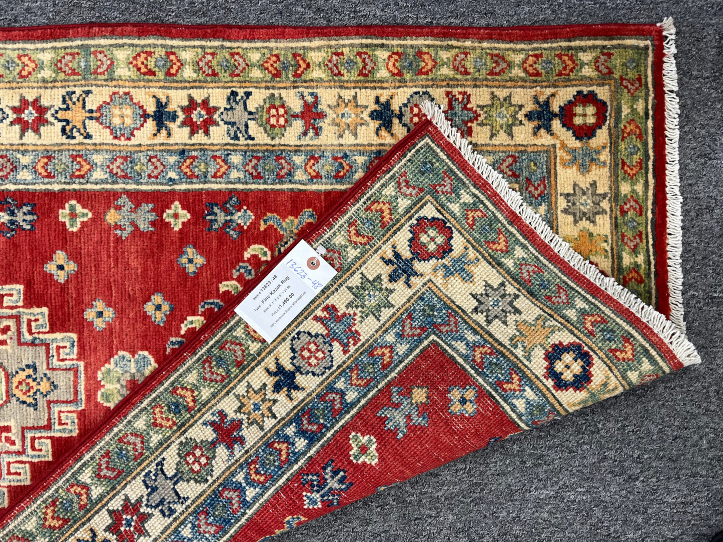Kazak Red 2' 8"X8' Handmade Wool Runner Rug # 13623