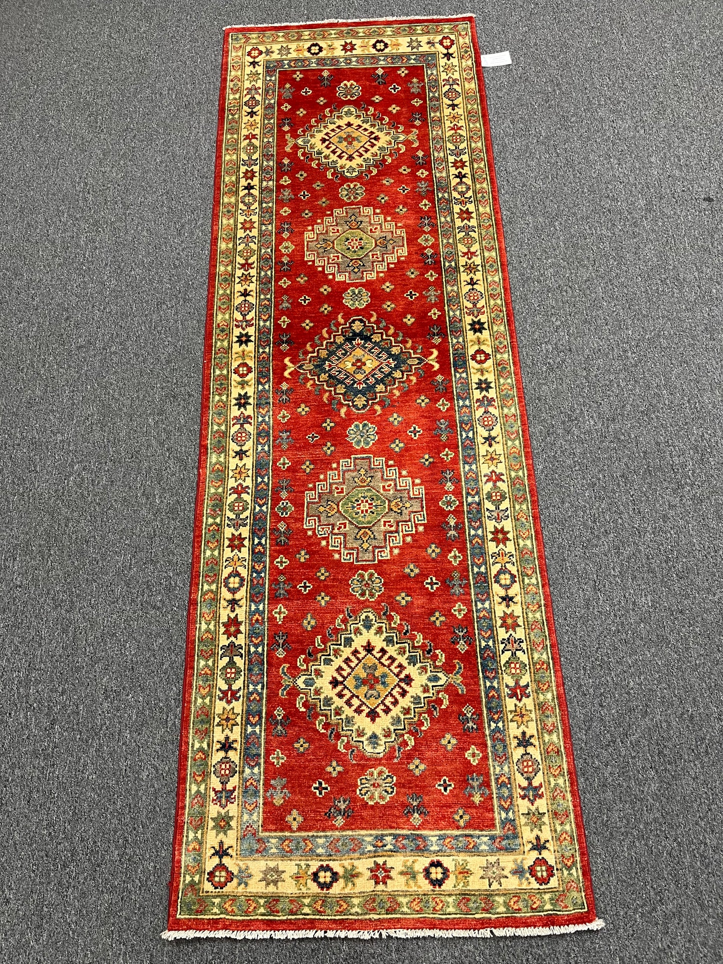 Kazak Runner Red 2' 8"X9' Handmade Wool Rug # 13624
