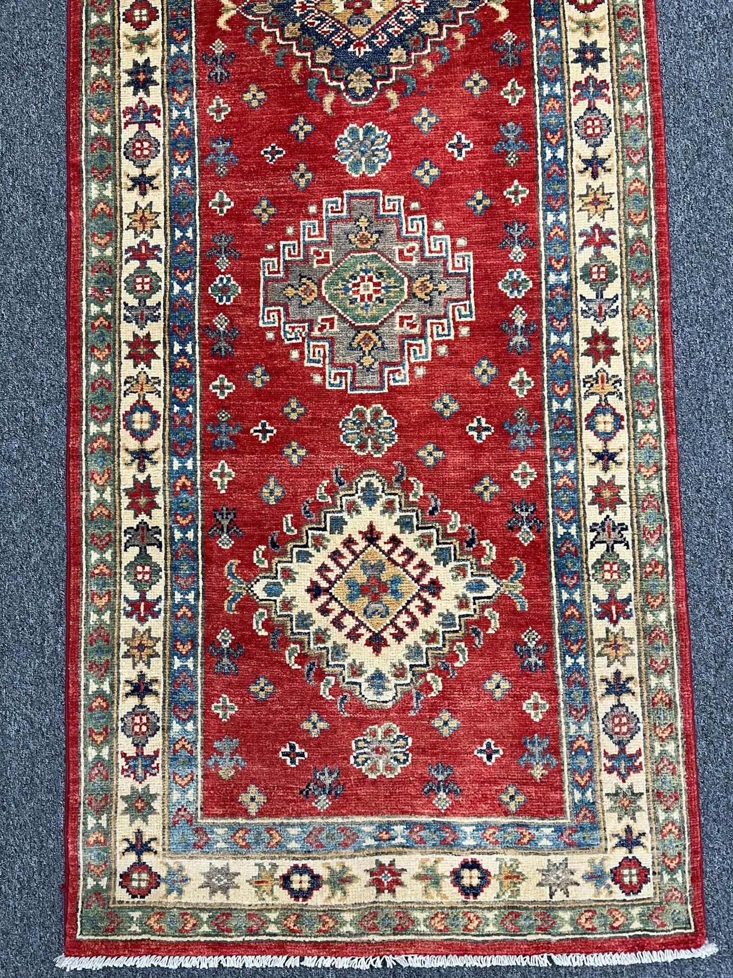 Kazak Runner Red 2' 8"X9' Handmade Wool Rug # 13624