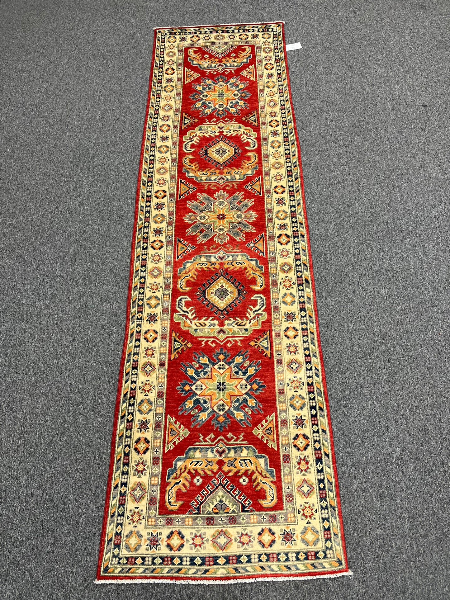 Kazak Runner Red 2' 9"X10' Handmade Wool Rug # 13628