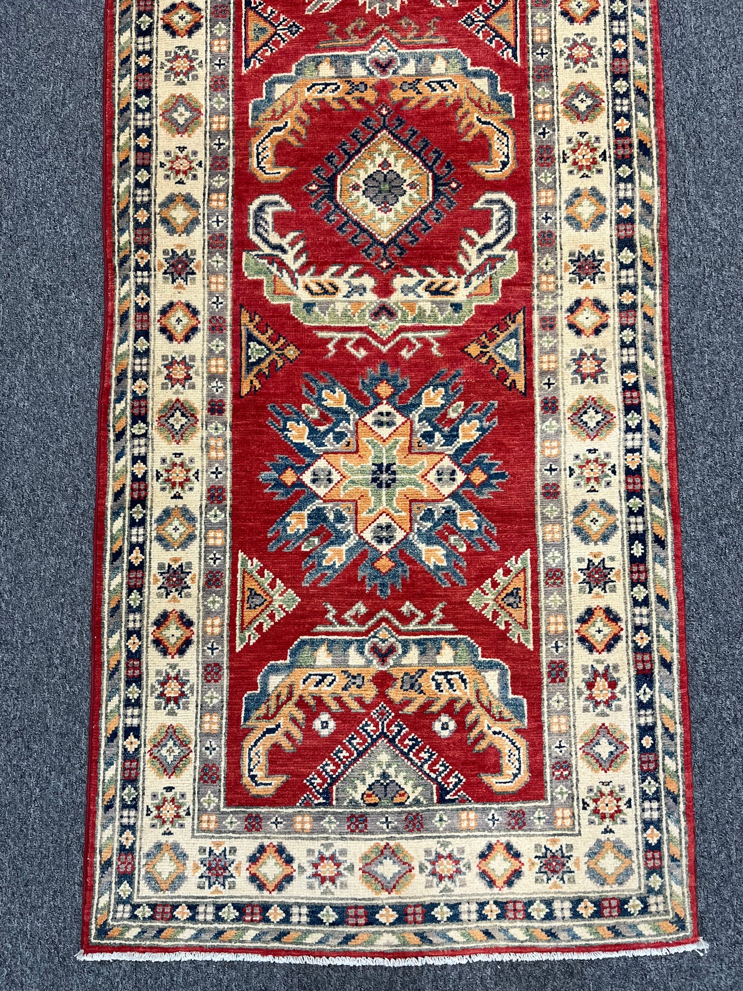 Kazak Runner Red 2' 9"X10' Handmade Wool Rug # 13628