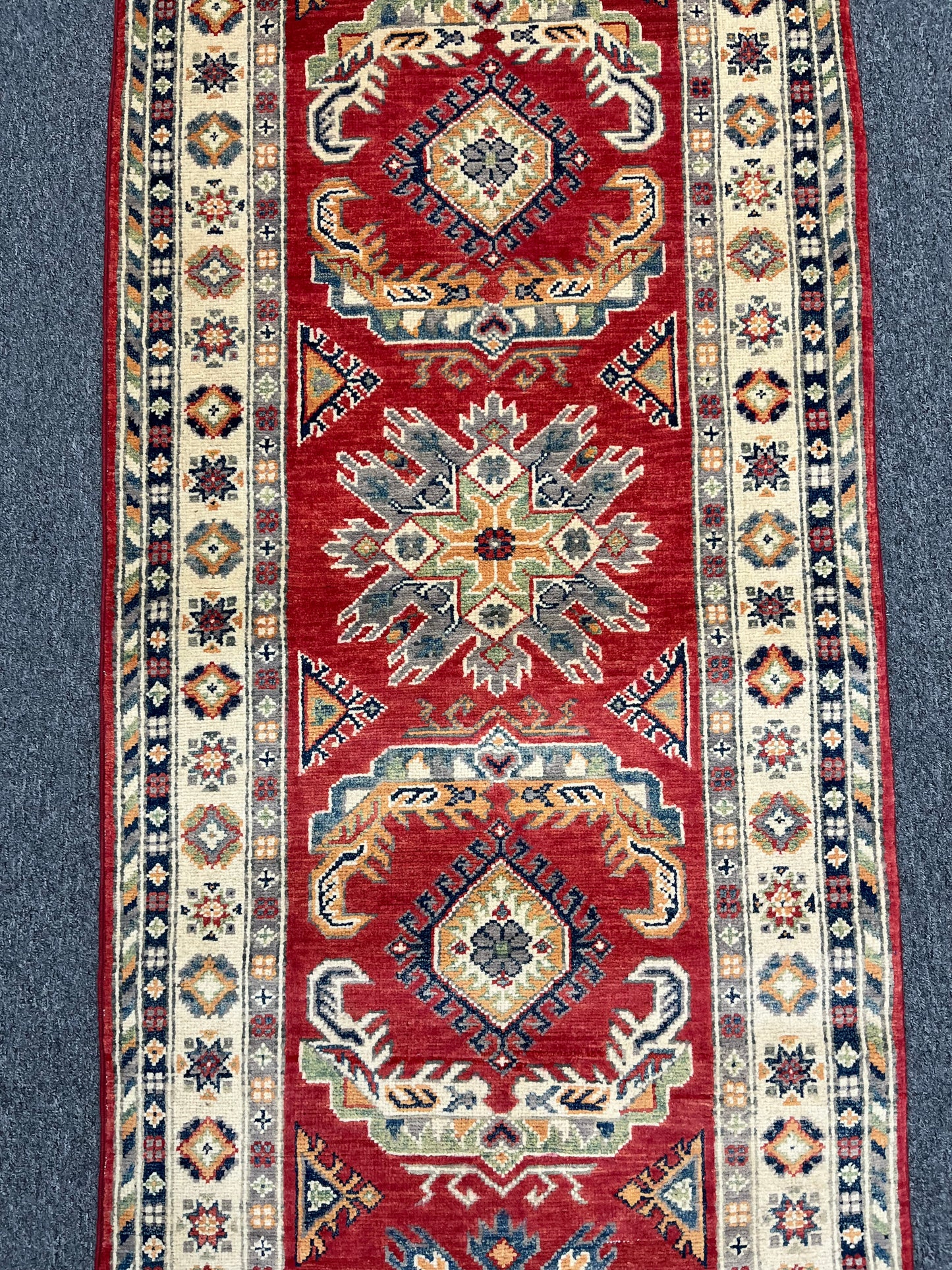 Kazak Runner Red 2' 9"X10' Handmade Wool Rug # 13628