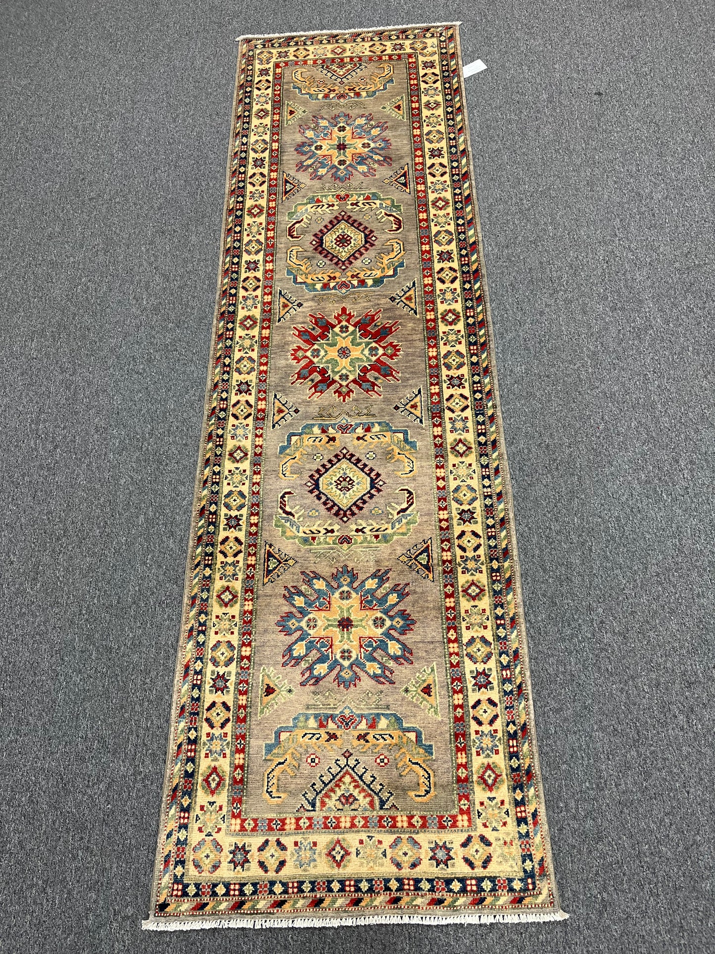 Kazak Runner Gray 2' 9"X10' Handmade Wool Rug # 13629