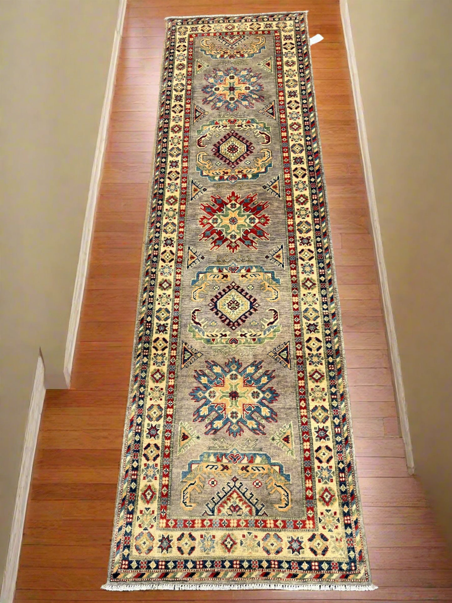 Kazak Runner Gray 2' 9"X10' Handmade Wool Rug # 13629
