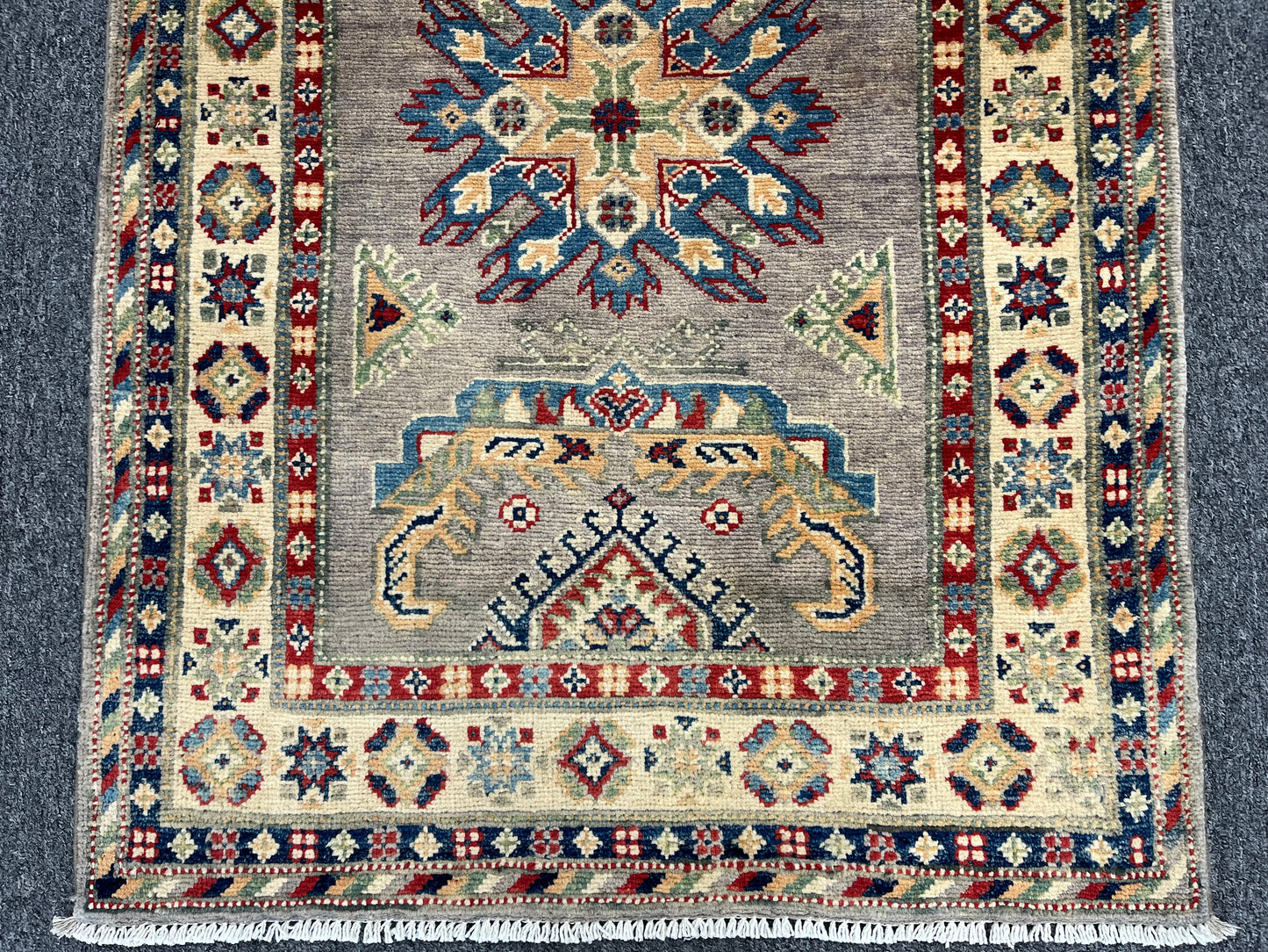 Kazak Runner Gray 2' 9"X10' Handmade Wool Rug # 13629