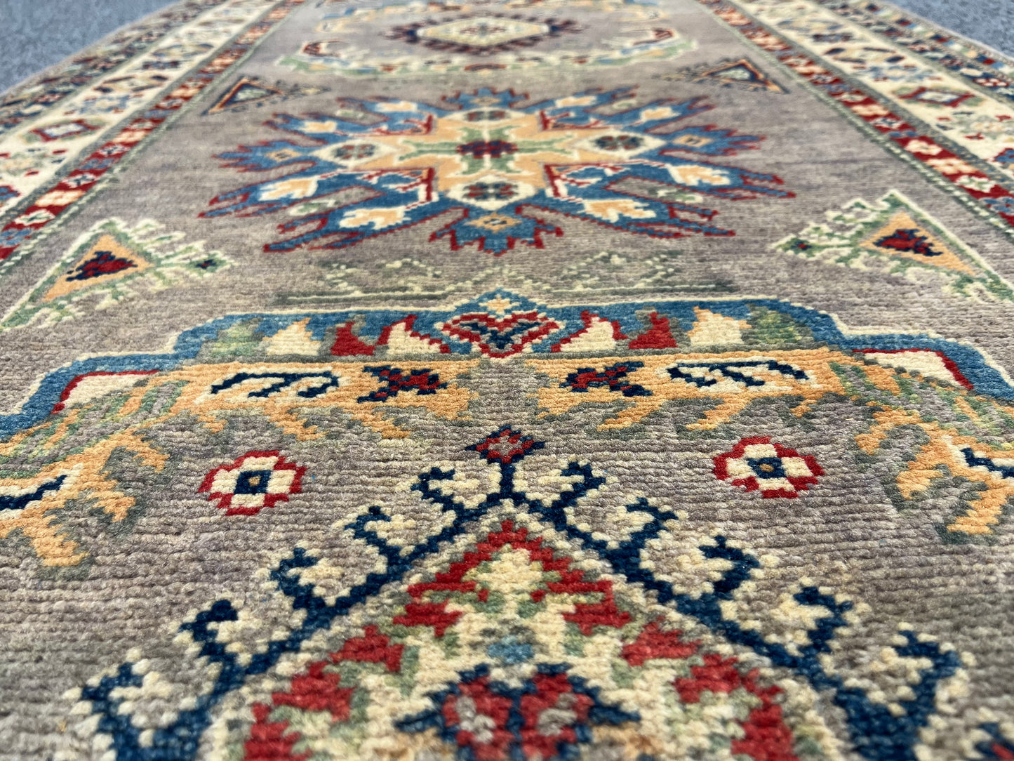 Kazak Runner Gray 2' 9"X10' Handmade Wool Rug # 13629