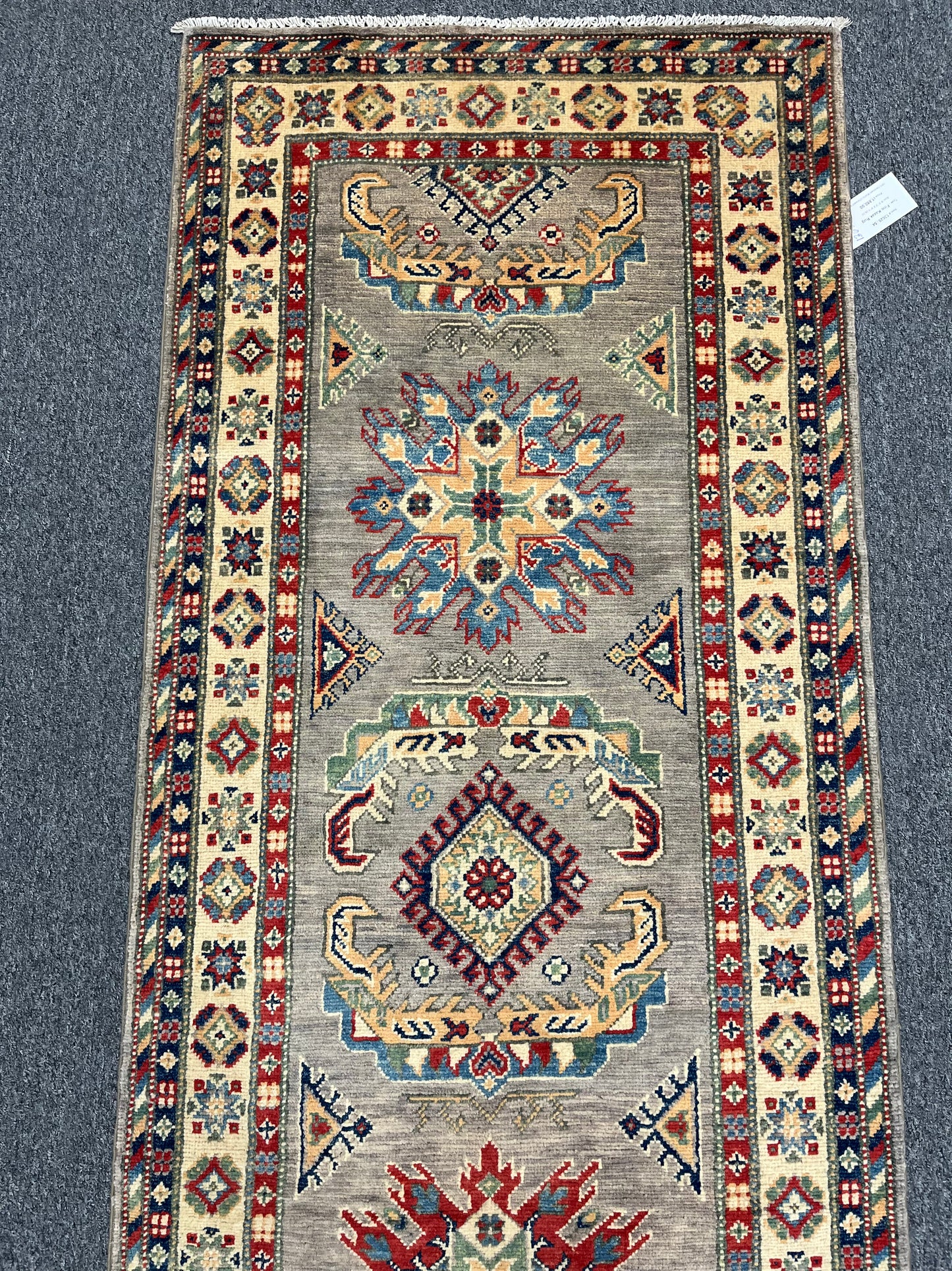 Kazak Runner Gray 2' 9"X10' Handmade Wool Rug # 13629