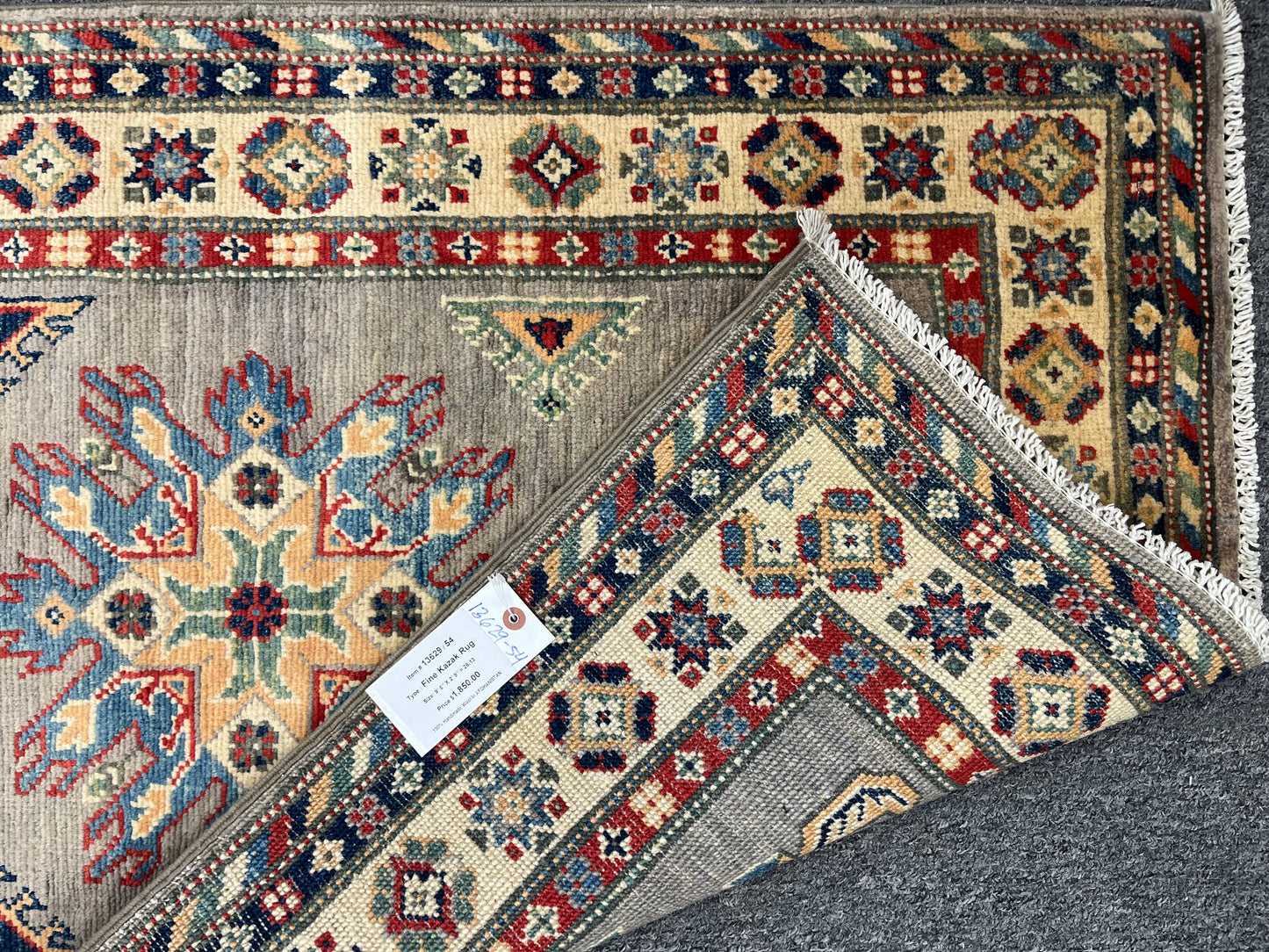 Kazak Runner Gray 2' 9"X10' Handmade Wool Rug # 13629