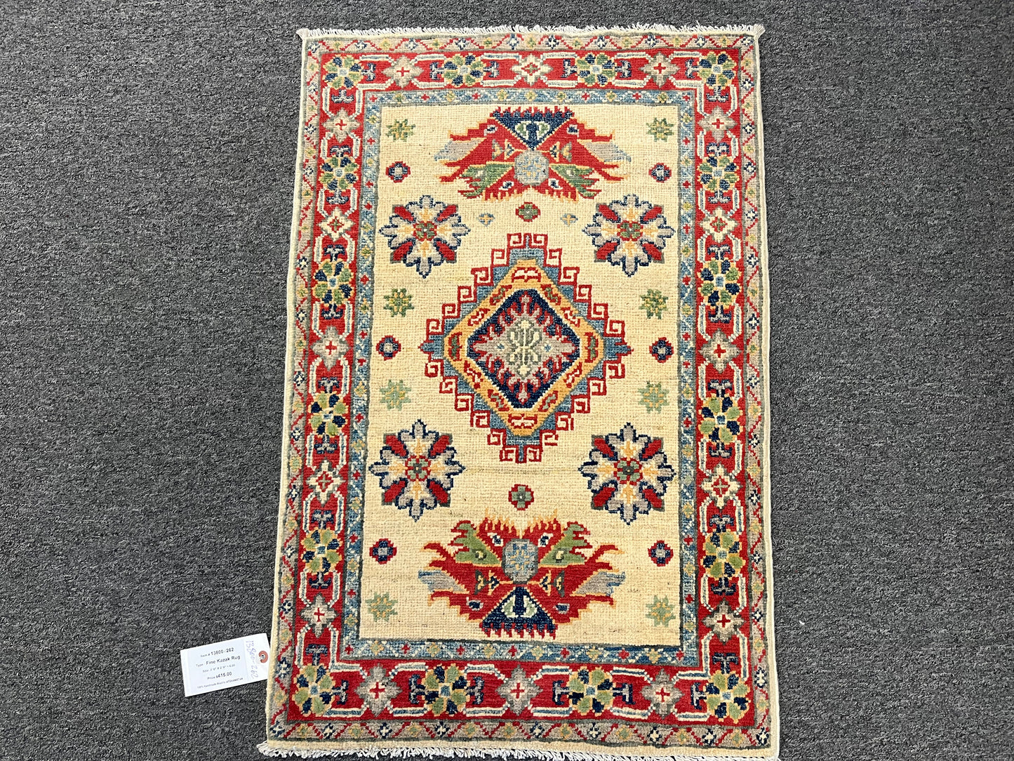 Kazak 2X3 Geometric Handmade Wool Rug # 13800