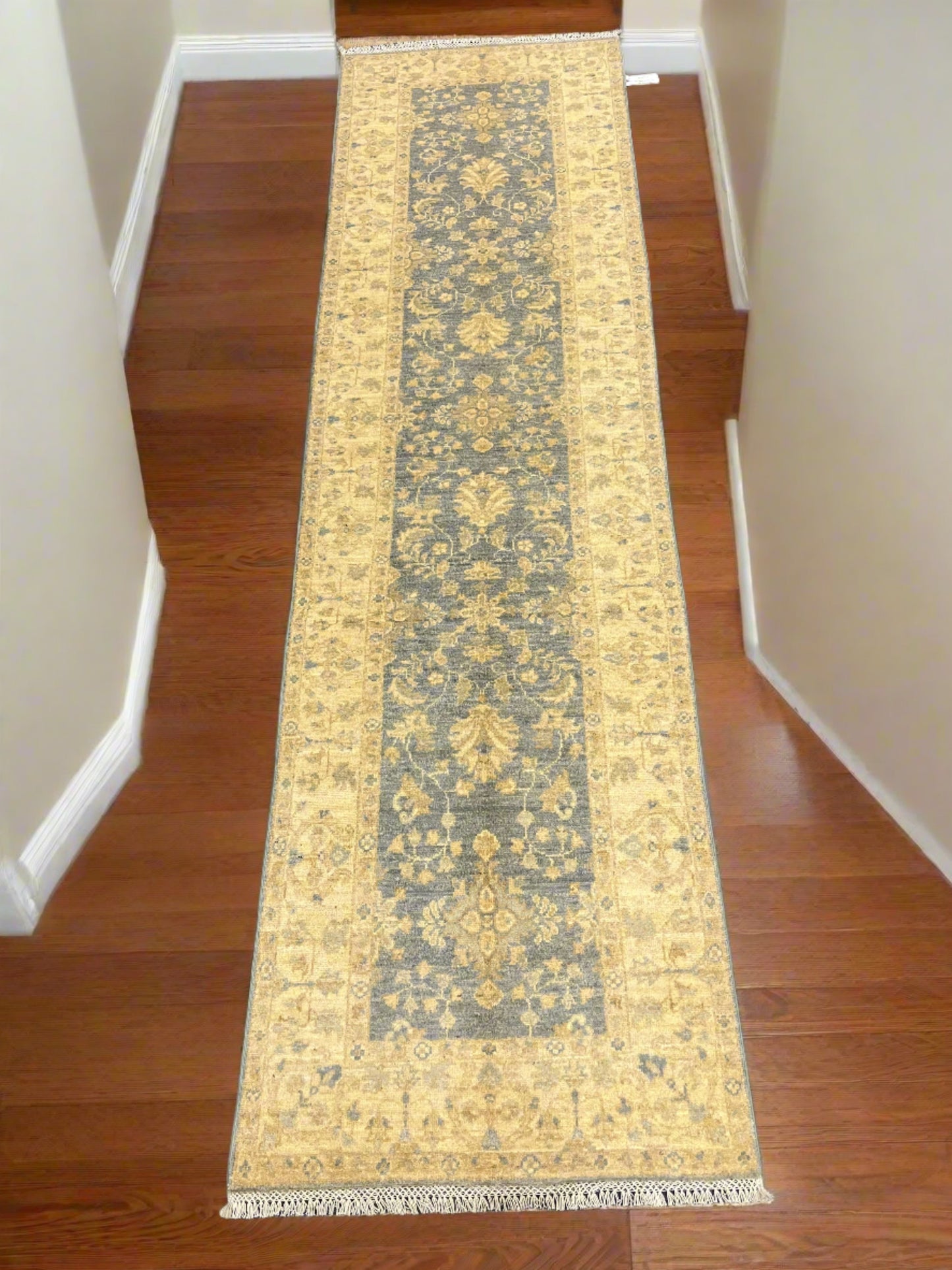 Gray Oushak Runner 3'X10' Handmade Wool Rug # 14280