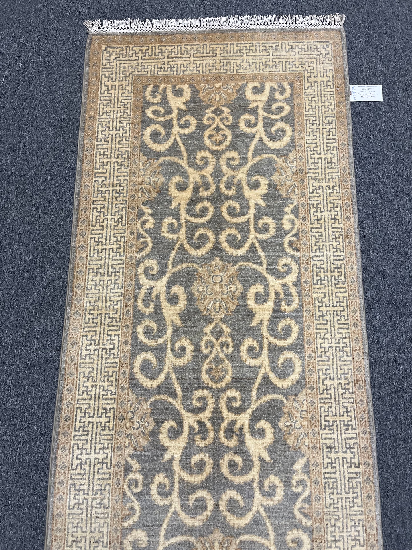 Gray Oushak Runner 2'8"X10' Handmade Wool Rug # 14278