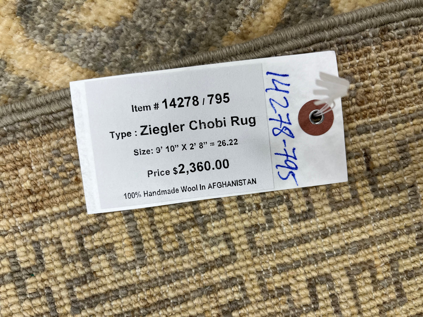 Gray Oushak Runner 2'8"X10' Handmade Wool Rug # 14278