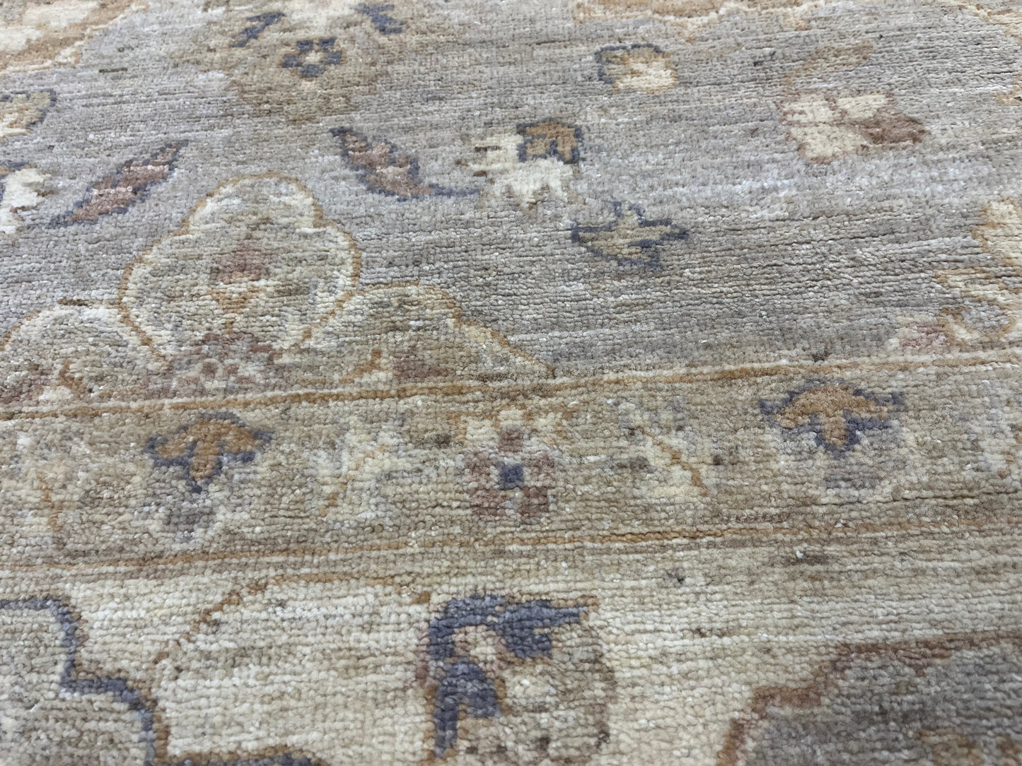 Chobi Silver Gray/Ivory 9X12 Handmade Wool Rug # 14327