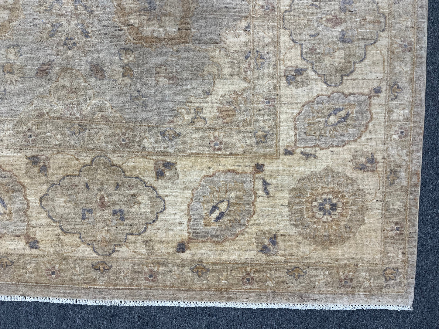 Chobi Silver Gray/Ivory 9X12 Handmade Wool Rug # 14327