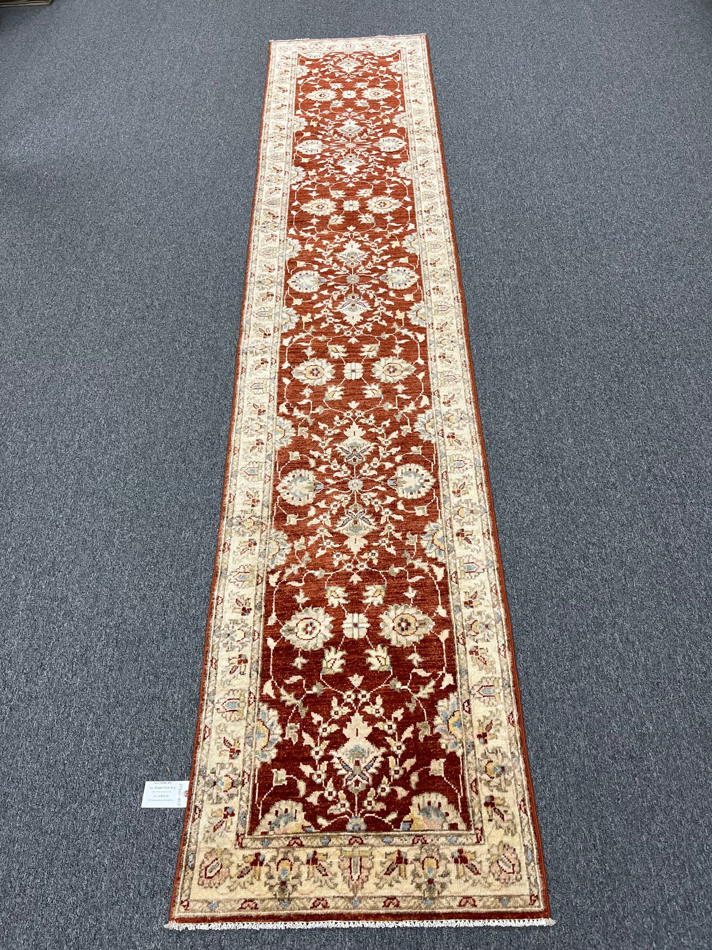 Oushak Chobi Runner 2' 6"X13' Handmade Wool Rug # 14340