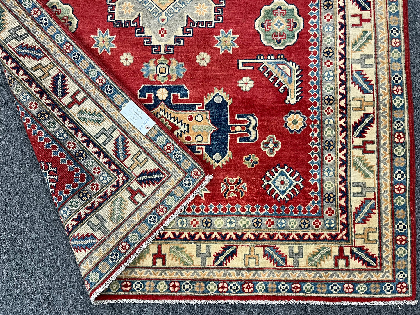 Geometric Red 5X7 Kazak Oriental Rug # 13829