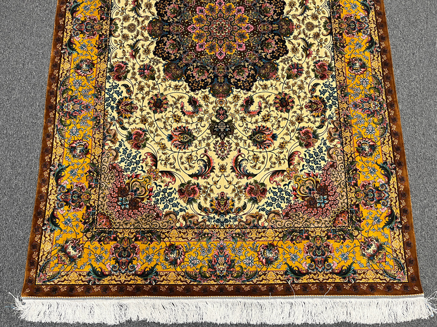 5X8 Silk Handloom Multicolor Rug # 14359