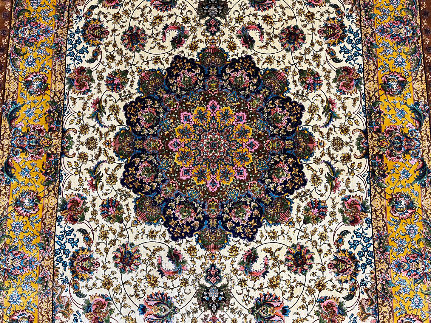 5X8 Silk Handloom Multicolor Rug # 14359