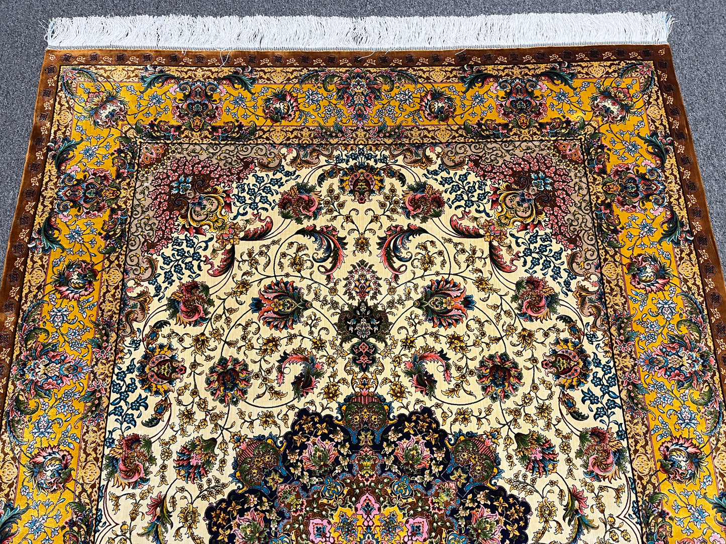 5X8 Silk Handloom Multicolor Rug # 14359