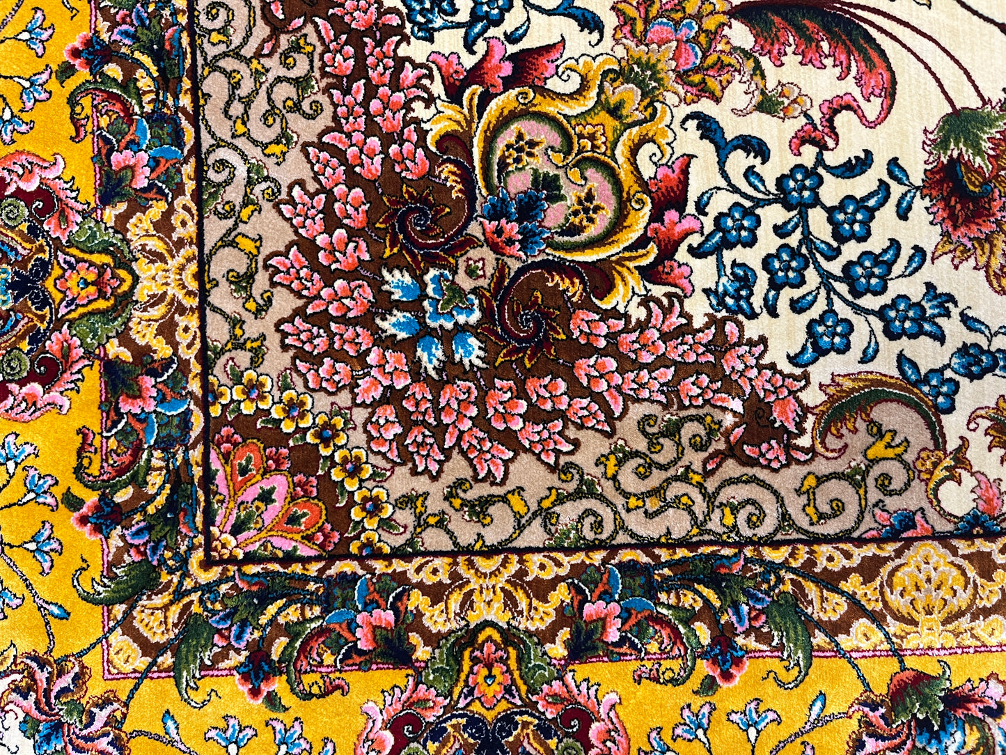 5X8 Silk Handloom Multicolor Rug # 14359