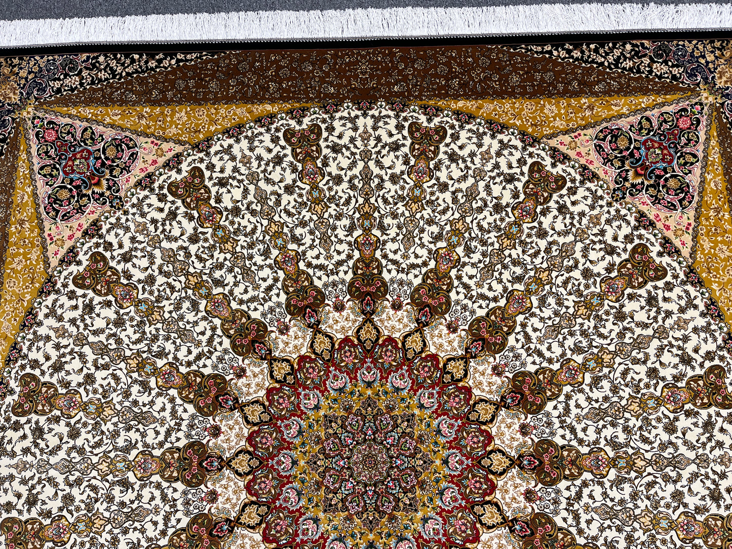 6'6X6'6 Silk Square Handloom Multicolor Rug # 14546